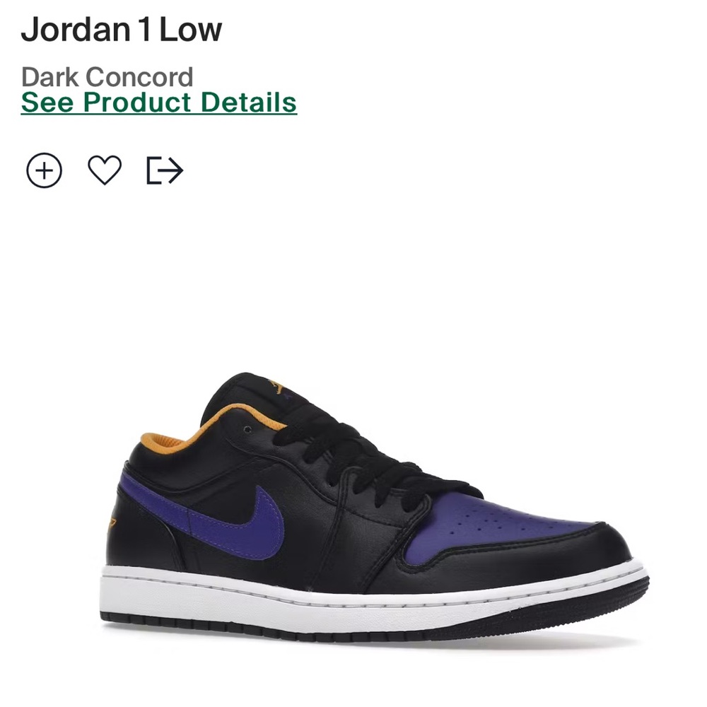Jordan 1 Low Dark Concord (5Y and 6Y)